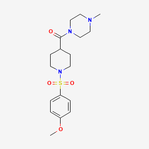 molecular formula C18H27N3O4S B3444275 1-({1-[(4-methoxyphenyl)sulfonyl]-4-piperidinyl}carbonyl)-4-methylpiperazine 