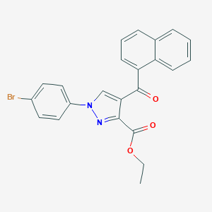 molecular formula C23H17BrN2O3 B344429 1-(4-Bromophenyl)-4-[1-naphthalenyl(oxo)methyl]-3-pyrazolecarboxylic acid ethyl ester 
