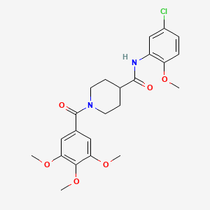 molecular formula C23H27ClN2O6 B3444305 N-(5-chloro-2-methoxyphenyl)-1-(3,4,5-trimethoxybenzoyl)-4-piperidinecarboxamide 