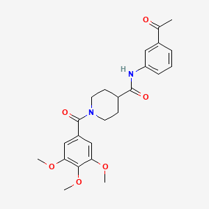 molecular formula C24H28N2O6 B3444316 N-(3-acetylphenyl)-1-(3,4,5-trimethoxybenzoyl)-4-piperidinecarboxamide 