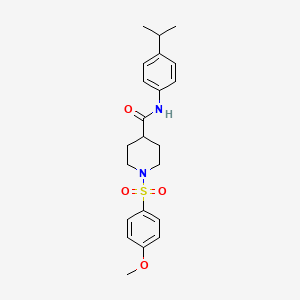 molecular formula C22H28N2O4S B3444322 N-(4-isopropylphenyl)-1-[(4-methoxyphenyl)sulfonyl]-4-piperidinecarboxamide 