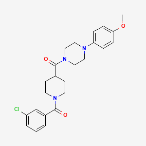molecular formula C24H28ClN3O3 B3444325 1-{[1-(3-chlorobenzoyl)-4-piperidinyl]carbonyl}-4-(4-methoxyphenyl)piperazine 