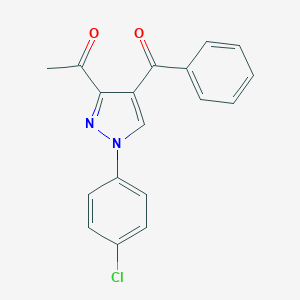 molecular formula C18H13ClN2O2 B344434 1-[4-benzoyl-1-(4-chlorophenyl)-1H-pyrazol-3-yl]ethanone 