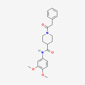 molecular formula C22H26N2O4 B3444342 N-(3,4-dimethoxyphenyl)-1-(phenylacetyl)-4-piperidinecarboxamide 