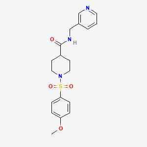 molecular formula C19H23N3O4S B3444350 1-[(4-methoxyphenyl)sulfonyl]-N-(3-pyridinylmethyl)-4-piperidinecarboxamide 