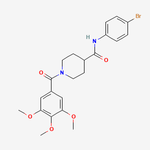 molecular formula C22H25BrN2O5 B3444370 N-(4-bromophenyl)-1-(3,4,5-trimethoxybenzoyl)-4-piperidinecarboxamide 