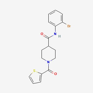 molecular formula C17H17BrN2O2S B3444376 N-(2-bromophenyl)-1-(2-thienylcarbonyl)-4-piperidinecarboxamide 