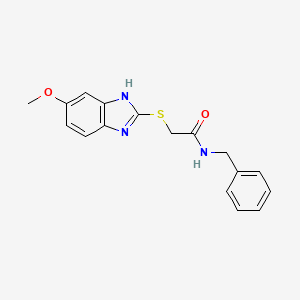molecular formula C17H17N3O2S B3444407 N-benzyl-2-[(5-methoxy-1H-benzimidazol-2-yl)thio]acetamide 