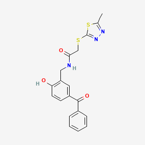 molecular formula C19H17N3O3S2 B3444438 N-(5-benzoyl-2-hydroxybenzyl)-2-[(5-methyl-1,3,4-thiadiazol-2-yl)thio]acetamide 