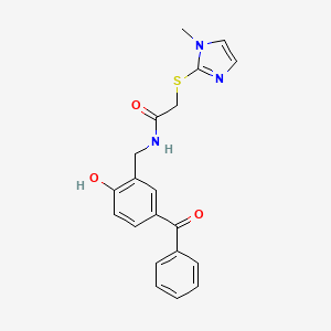 molecular formula C20H19N3O3S B3444440 N-(5-benzoyl-2-hydroxybenzyl)-2-[(1-methyl-1H-imidazol-2-yl)thio]acetamide 