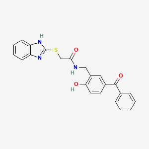 molecular formula C23H19N3O3S B3444448 2-(1H-benzimidazol-2-ylthio)-N-(5-benzoyl-2-hydroxybenzyl)acetamide 