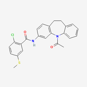 molecular formula C24H21ClN2O2S B3444452 N-(5-acetyl-10,11-dihydro-5H-dibenzo[b,f]azepin-3-yl)-2-chloro-5-(methylthio)benzamide 