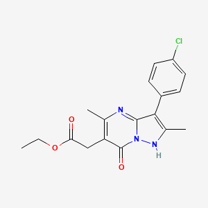 molecular formula C18H18ClN3O3 B3444465 ethyl [3-(4-chlorophenyl)-2,5-dimethyl-7-oxo-4,7-dihydropyrazolo[1,5-a]pyrimidin-6-yl]acetate 