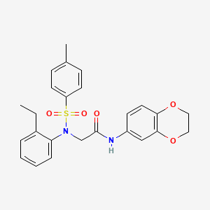 molecular formula C25H26N2O5S B3444477 N~1~-(2,3-dihydro-1,4-benzodioxin-6-yl)-N~2~-(2-ethylphenyl)-N~2~-[(4-methylphenyl)sulfonyl]glycinamide 