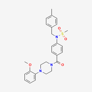molecular formula C27H31N3O4S B3444480 N-(4-{[4-(2-methoxyphenyl)-1-piperazinyl]carbonyl}phenyl)-N-(4-methylbenzyl)methanesulfonamide 