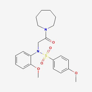 molecular formula C22H28N2O5S B3444511 N-[2-(1-azepanyl)-2-oxoethyl]-4-methoxy-N-(2-methoxyphenyl)benzenesulfonamide 