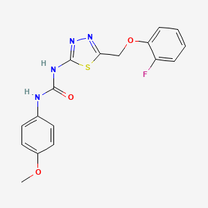 molecular formula C17H15FN4O3S B3444512 N-{5-[(2-fluorophenoxy)methyl]-1,3,4-thiadiazol-2-yl}-N'-(4-methoxyphenyl)urea 