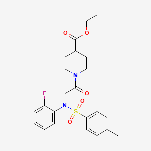molecular formula C23H27FN2O5S B3444518 ethyl 1-{N-(2-fluorophenyl)-N-[(4-methylphenyl)sulfonyl]glycyl}-4-piperidinecarboxylate 