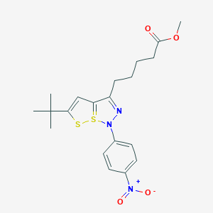 Methyl 5-[7-tert-butyl-2-(4-nitrophenyl)-1lambda4,8-dithia-2,3-diazabicyclo[3.3.0]octa-1(5),3,6-trien-4-yl]pentanoate