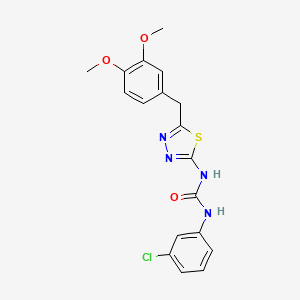 molecular formula C18H17ClN4O3S B3444536 N-(3-chlorophenyl)-N'-[5-(3,4-dimethoxybenzyl)-1,3,4-thiadiazol-2-yl]urea 