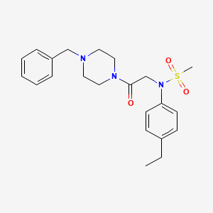 molecular formula C22H29N3O3S B3444547 N-[2-(4-benzyl-1-piperazinyl)-2-oxoethyl]-N-(4-ethylphenyl)methanesulfonamide 