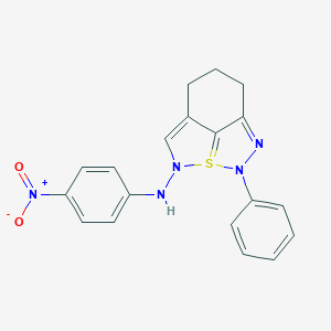 molecular formula C19H17N5O2S B344455 N-(4-nitrophenyl)-2-phenyl-2,6,7,8-tetrahydro-4H-3lambda~4~-isothiazolo[4,5,1-hi][1,2,3]benzothiadiazol-4-amine 