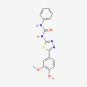 molecular formula C17H16N4O3S B3444551 N-[5-(3,4-dimethoxyphenyl)-1,3,4-thiadiazol-2-yl]-N'-phenylurea 