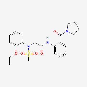 molecular formula C22H27N3O5S B3444553 N~2~-(2-ethoxyphenyl)-N~2~-(methylsulfonyl)-N~1~-[2-(1-pyrrolidinylcarbonyl)phenyl]glycinamide 