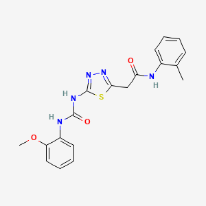 molecular formula C19H19N5O3S B3444560 2-[5-({[(2-methoxyphenyl)amino]carbonyl}amino)-1,3,4-thiadiazol-2-yl]-N-(2-methylphenyl)acetamide 