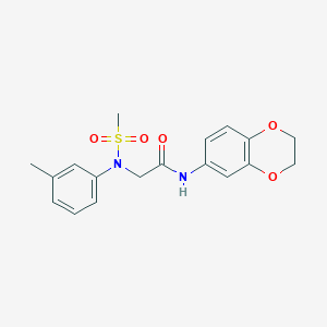 molecular formula C18H20N2O5S B3444565 N~1~-(2,3-dihydro-1,4-benzodioxin-6-yl)-N~2~-(3-methylphenyl)-N~2~-(methylsulfonyl)glycinamide 