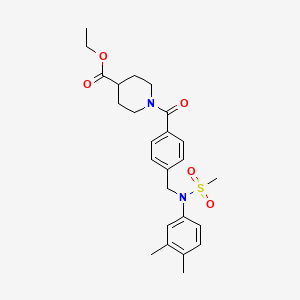 molecular formula C25H32N2O5S B3444573 ethyl 1-(4-{[(3,4-dimethylphenyl)(methylsulfonyl)amino]methyl}benzoyl)-4-piperidinecarboxylate 