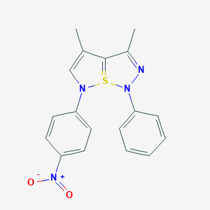 3,4-Dimethyl-6-(4-nitrophenyl)-1-phenyl-1,6-dihydro-7lambda~4~-isothiazolo[5,1-e][1,2,3]thiadiazole