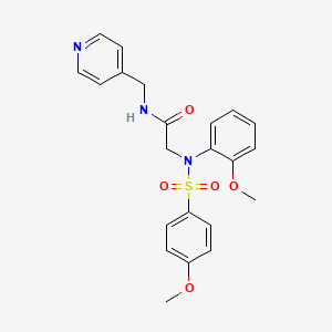 molecular formula C22H23N3O5S B3444583 N~2~-(2-methoxyphenyl)-N~2~-[(4-methoxyphenyl)sulfonyl]-N~1~-(4-pyridinylmethyl)glycinamide 
