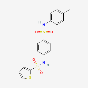 molecular formula C17H16N2O4S3 B3444595 N-(4-{[(4-methylphenyl)amino]sulfonyl}phenyl)-2-thiophenesulfonamide 