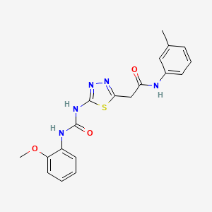 2-[5-({[(2-methoxyphenyl)amino]carbonyl}amino)-1,3,4-thiadiazol-2-yl]-N-(3-methylphenyl)acetamide