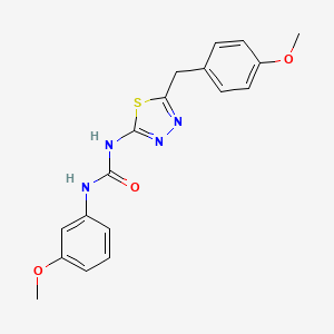 molecular formula C18H18N4O3S B3444631 N-[5-(4-methoxybenzyl)-1,3,4-thiadiazol-2-yl]-N'-(3-methoxyphenyl)urea 