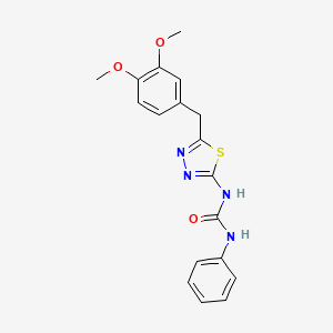 molecular formula C18H18N4O3S B3444634 N-[5-(3,4-dimethoxybenzyl)-1,3,4-thiadiazol-2-yl]-N'-phenylurea 