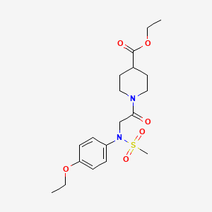 molecular formula C19H28N2O6S B3444649 ethyl 1-[N-(4-ethoxyphenyl)-N-(methylsulfonyl)glycyl]-4-piperidinecarboxylate 