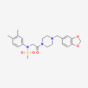 molecular formula C23H29N3O5S B3444650 N-{2-[4-(1,3-benzodioxol-5-ylmethyl)-1-piperazinyl]-2-oxoethyl}-N-(3,4-dimethylphenyl)methanesulfonamide 