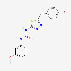 molecular formula C17H15FN4O2S B3444664 N-[5-(4-fluorobenzyl)-1,3,4-thiadiazol-2-yl]-N'-(3-methoxyphenyl)urea 