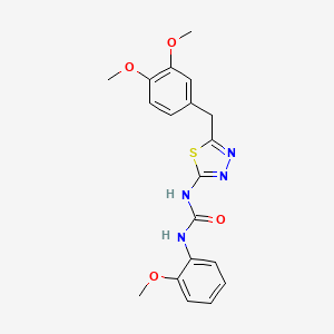 molecular formula C19H20N4O4S B3444676 N-[5-(3,4-dimethoxybenzyl)-1,3,4-thiadiazol-2-yl]-N'-(2-methoxyphenyl)urea 