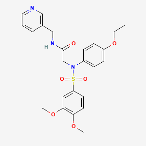 molecular formula C24H27N3O6S B3444709 N~2~-[(3,4-dimethoxyphenyl)sulfonyl]-N~2~-(4-ethoxyphenyl)-N~1~-(3-pyridinylmethyl)glycinamide 