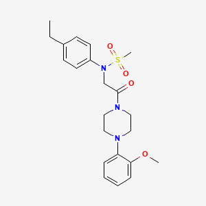 molecular formula C22H29N3O4S B3444716 N-(4-ethylphenyl)-N-{2-[4-(2-methoxyphenyl)-1-piperazinyl]-2-oxoethyl}methanesulfonamide 