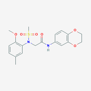 molecular formula C19H22N2O6S B3444752 N~1~-(2,3-dihydro-1,4-benzodioxin-6-yl)-N~2~-(2-methoxy-5-methylphenyl)-N~2~-(methylsulfonyl)glycinamide 
