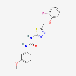 molecular formula C17H15FN4O3S B3444760 N-{5-[(2-fluorophenoxy)methyl]-1,3,4-thiadiazol-2-yl}-N'-(3-methoxyphenyl)urea 