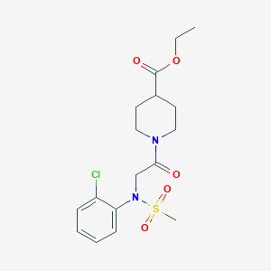 molecular formula C17H23ClN2O5S B3444777 ethyl 1-[N-(2-chlorophenyl)-N-(methylsulfonyl)glycyl]-4-piperidinecarboxylate 