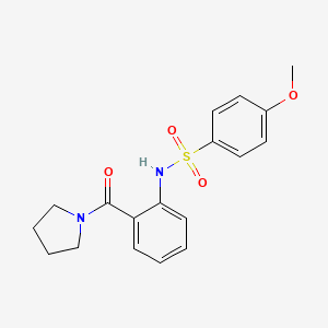 molecular formula C18H20N2O4S B3444791 4-methoxy-N-[2-(1-pyrrolidinylcarbonyl)phenyl]benzenesulfonamide 