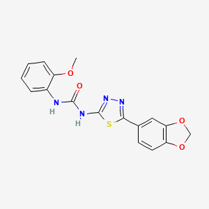 molecular formula C17H14N4O4S B3444843 N-[5-(1,3-benzodioxol-5-yl)-1,3,4-thiadiazol-2-yl]-N'-(2-methoxyphenyl)urea 