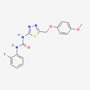 molecular formula C17H15FN4O3S B3444846 N-(2-fluorophenyl)-N'-{5-[(4-methoxyphenoxy)methyl]-1,3,4-thiadiazol-2-yl}urea 