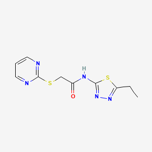 molecular formula C10H11N5OS2 B3444875 N-(5-ethyl-1,3,4-thiadiazol-2-yl)-2-(2-pyrimidinylthio)acetamide 